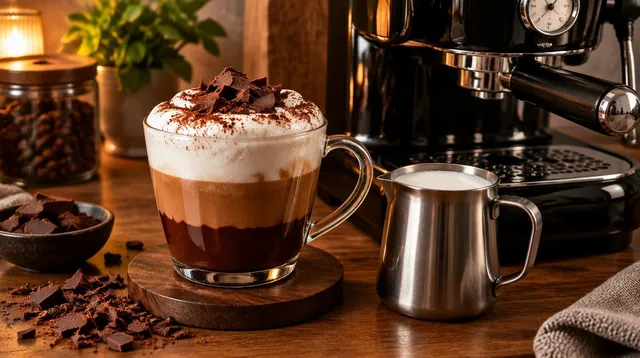 طرز تهیه موکاچینو حرفهای در خانه؛ ترکیب قهوه و شکلات با اسپرسوساز (و بدون آن)