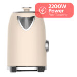 رادوکو، کتری برقی استایل رترو، 2200 وات، ظرفیت 1.7 لیتر، بدنه استیل، فیلتر جداشونده، نمایشگر دمای آنالوگ، خاموشی خودکار، مدل RD-LK1309، گارانتی 2 ساله ( کرمی) - تصویر 4